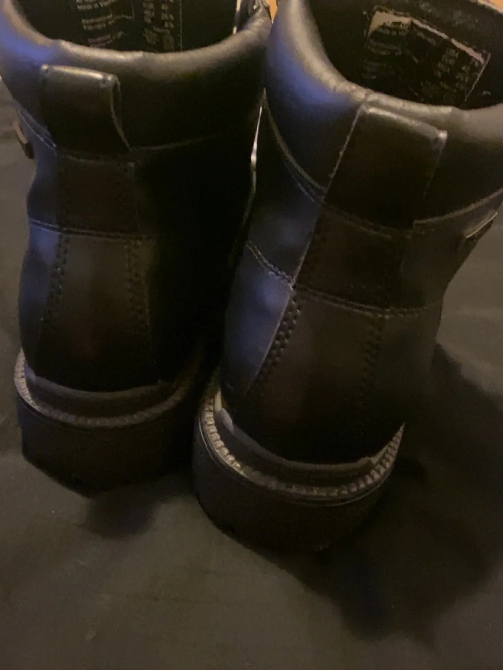 Black Men's Lace-Up Boots with Red Embroidered Band Logos